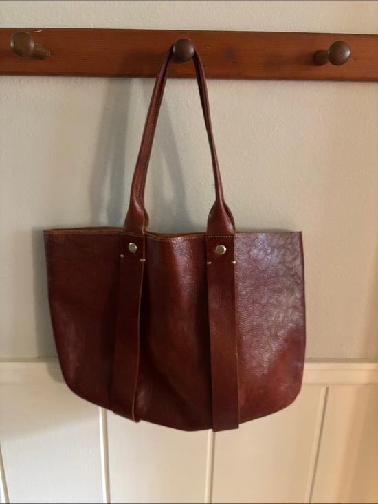 Clare V Handbags - Clare V. La Tropezienne Classic Brown Leather Tote Bag - OG Miel Tanner Leather